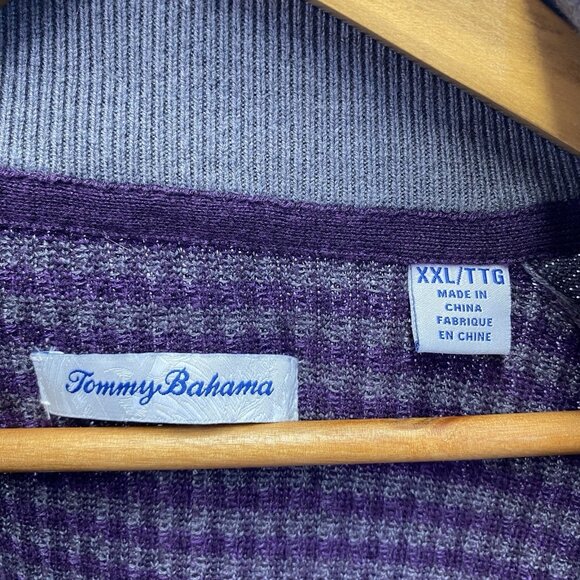 Tommy Bahama Seaport Quater-Zip Mock Neck Pullover Knit Sweater Men XXL Purple - Picture 5 of 12